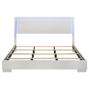 Felicity Wood  LED Panel Bed White High Gloss