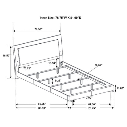 Felicity Wood  LED Panel Bed White High Gloss