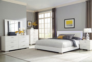 Felicity Wood  LED Panel Bed White High Gloss