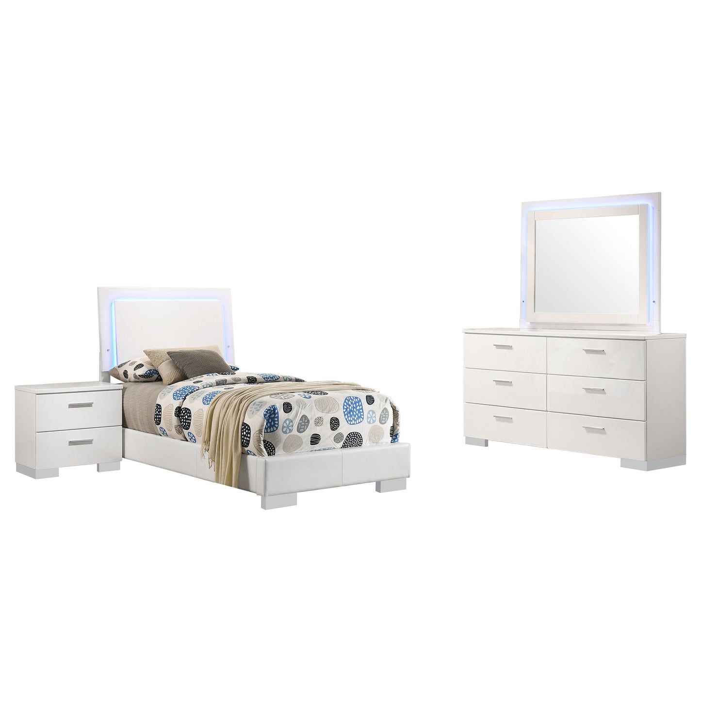 Felicity Bedroom Set White Gloss