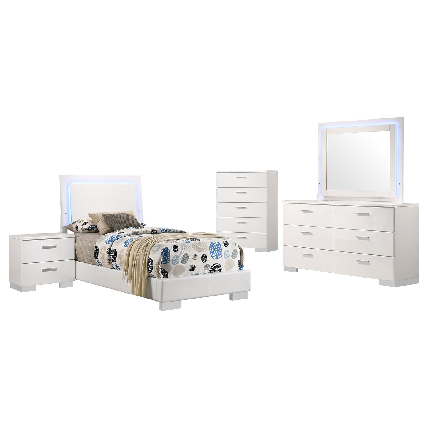 Felicity Bedroom Set White Gloss