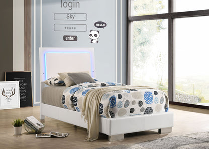 Felicity Wood Panel Bed White High Gloss
