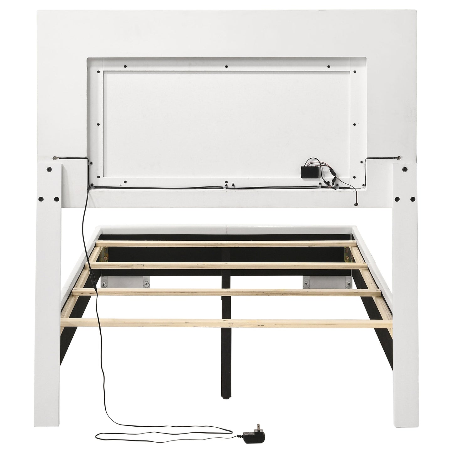 Felicity Wood Panel Bed White High Gloss