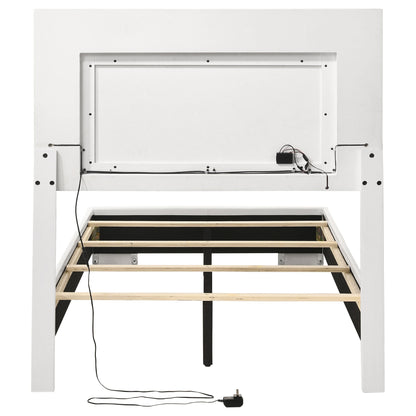 Felicity Wood Panel Bed White High Gloss