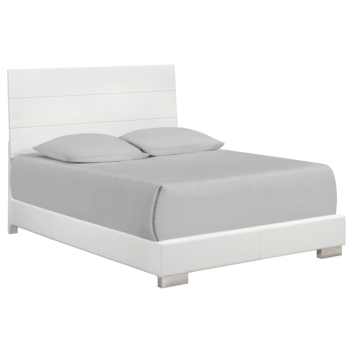 Felicity Wood Panel Bed White High Gloss