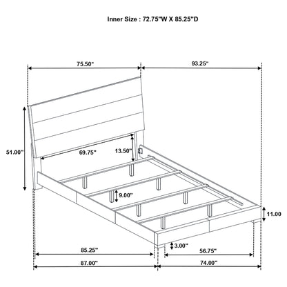 Felicity Wood California King Panel Bed White High Gloss