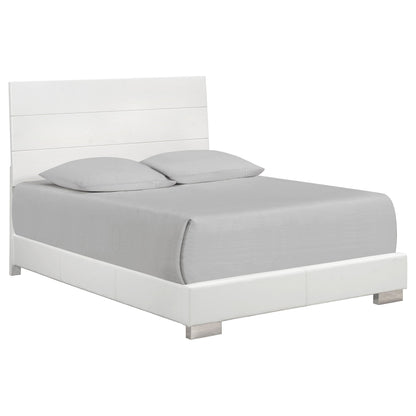 Felicity Wood Panel Bed White High Gloss