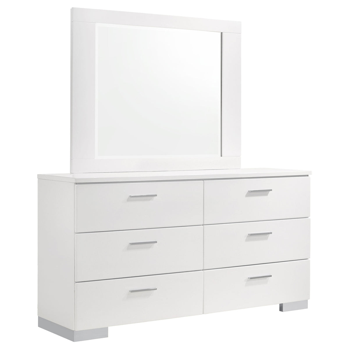 Felicity 6-drawer Dresser White High Gloss