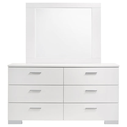 Felicity 6-drawer Dresser White High Gloss