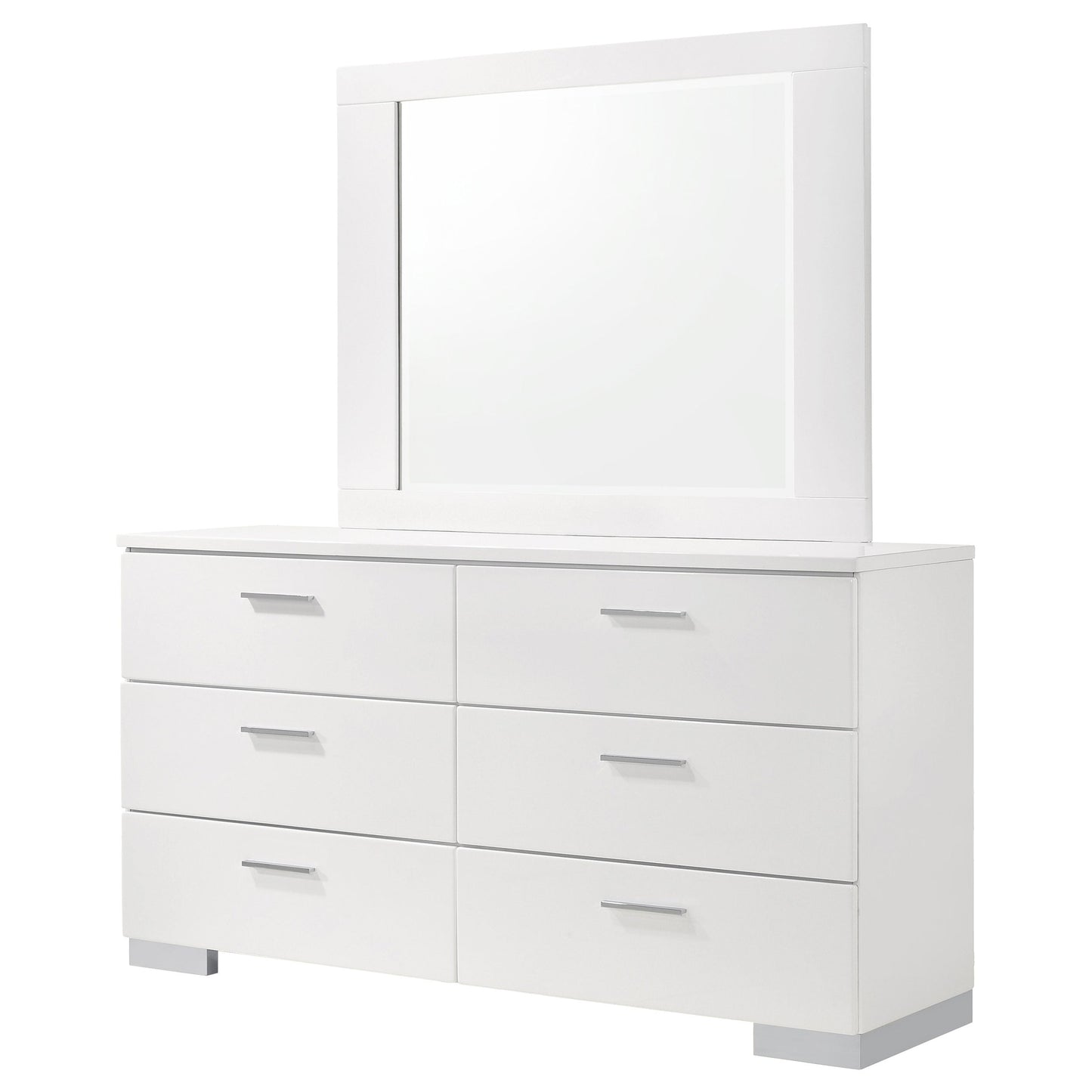 Felicity 6-drawer Dresser White High Gloss