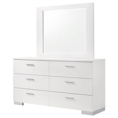 Felicity 6-drawer Dresser White High Gloss