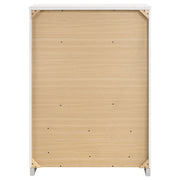 Cómoda de dormitorio Felicity de 5 cajones en blanco de alto brillo