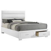 Cama con almacenaje Felicity blanca de alto brillo