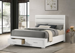 Cama con almacenaje Felicity blanca de alto brillo