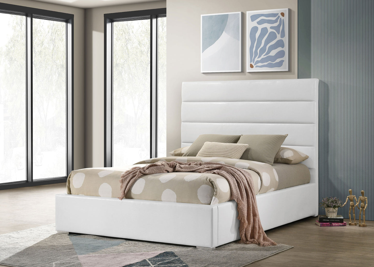 Felicity 53-inch Upholstered Platform Bed White