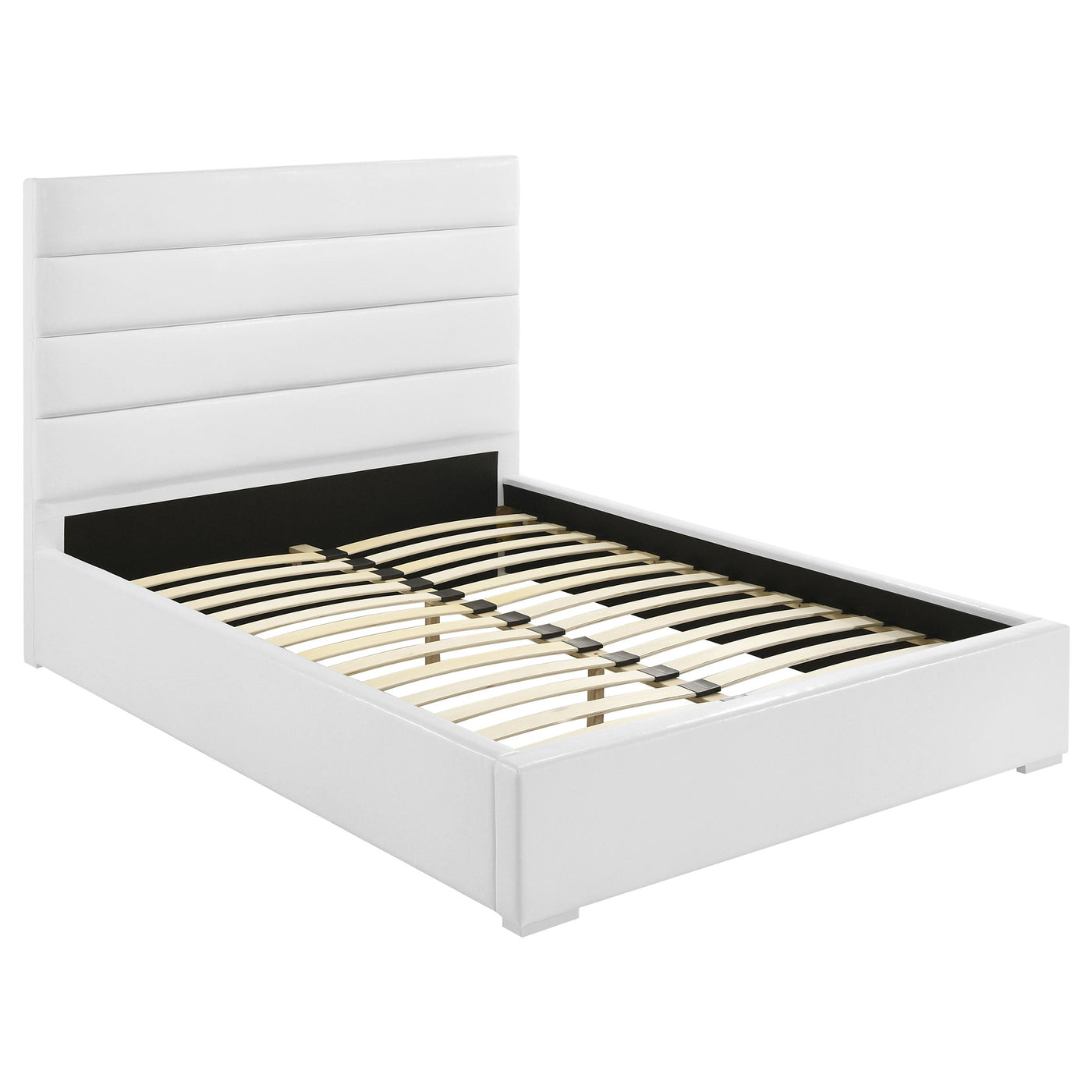 Cama de plataforma tapizada Felicity de 53 pulgadas, color blanco