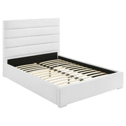 Cama de plataforma tapizada Felicity de 53 pulgadas, color blanco