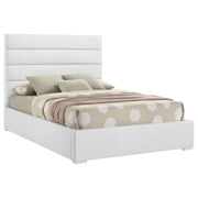 Cama de plataforma tapizada Felicity de 53 pulgadas, color blanco