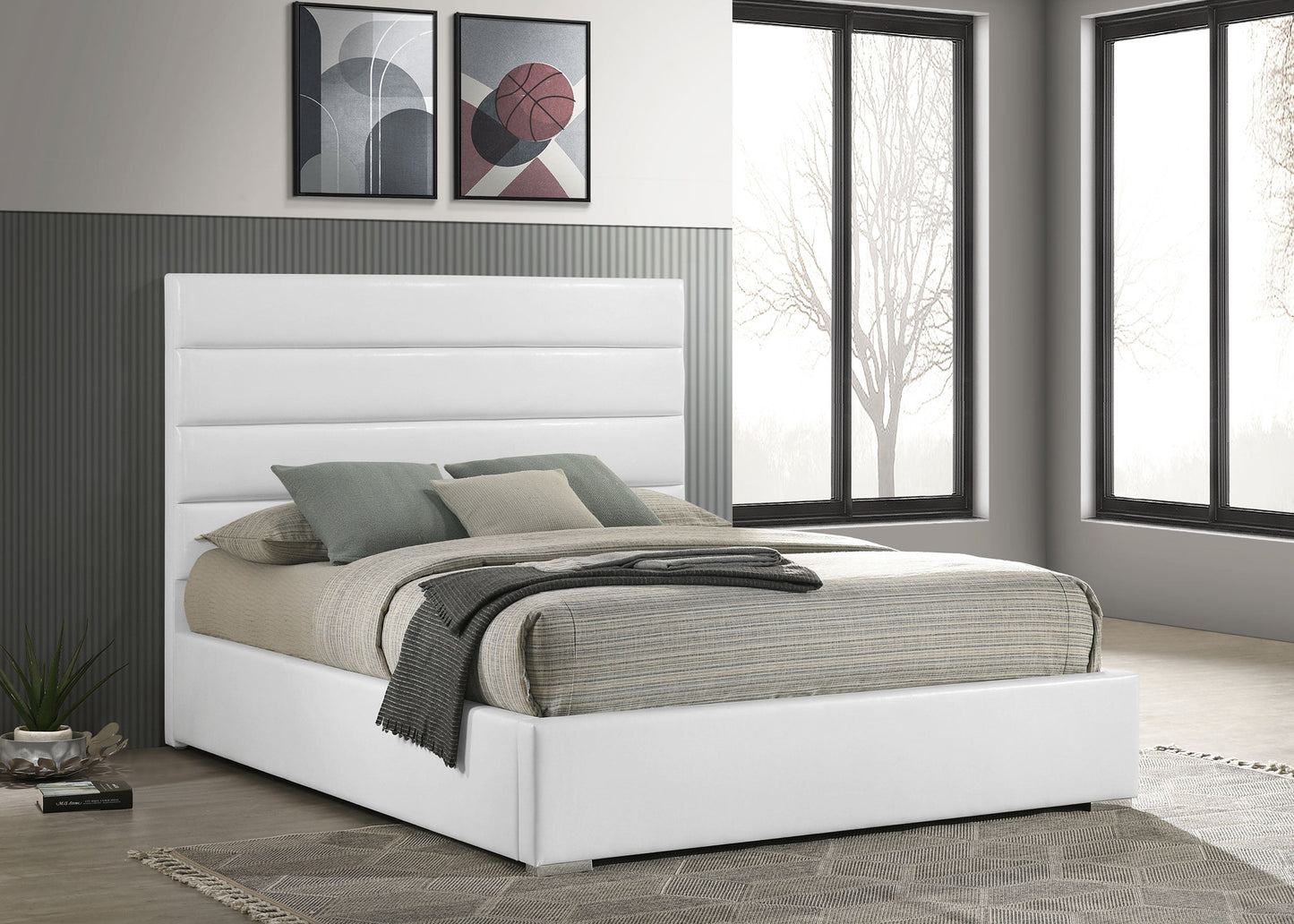 Felicity 53-inch Upholstered Platform Bed White
