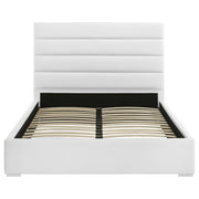 Cama de plataforma tapizada Felicity de 53 pulgadas, color blanco