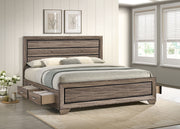 Kauffman Wood  Panel Bed Dark Cocoa
