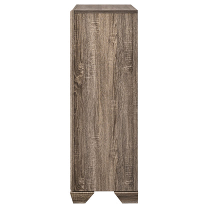 Cómoda de dormitorio Kauffman de 5 cajones en color cacao oscuro