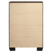 Cómoda de dormitorio Kauffman de 5 cajones en color cacao oscuro