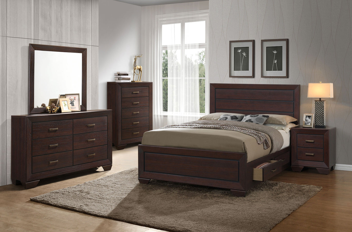 Kauffman  Bedroom Set Dark Cocoa