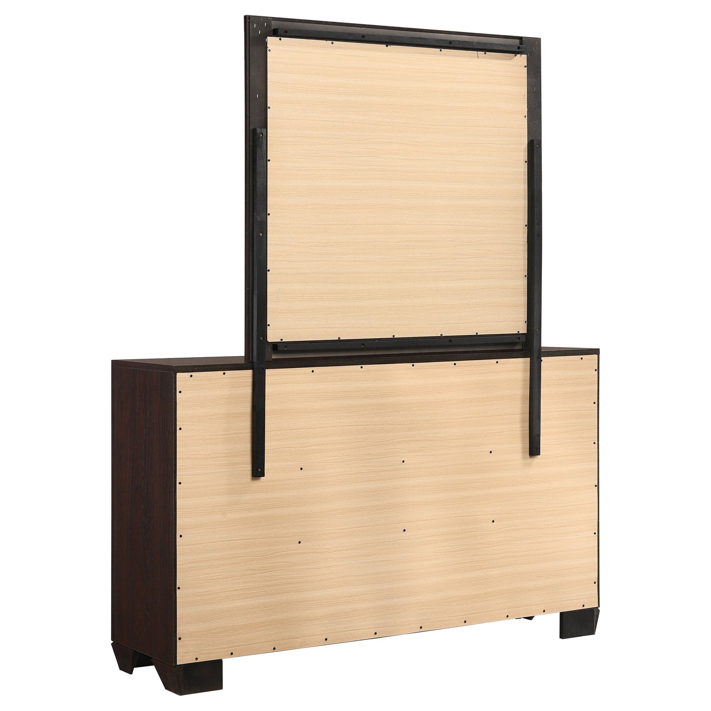 Cómoda Kauffman de 6 cajones color cacao oscuro