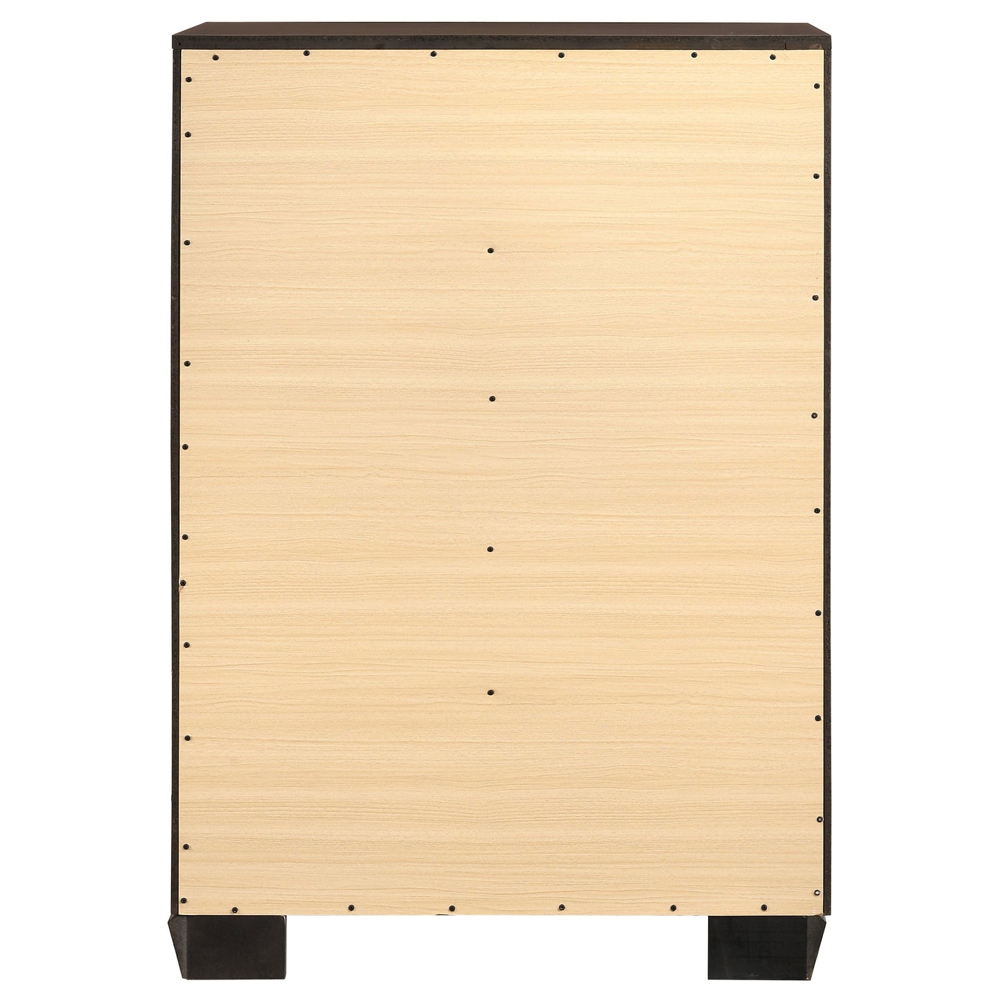 Cómoda de dormitorio Kauffman de 5 cajones en color cacao oscuro