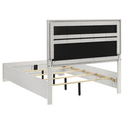 Cama Miranda de 51 pulgadas con paneles de almacenamiento de madera, color negro