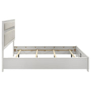 Cama Miranda de 51 pulgadas con paneles de almacenamiento de madera, color negro