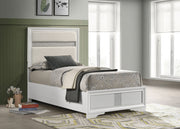 Cama Miranda de 51 pulgadas con paneles de almacenamiento de madera, color negro