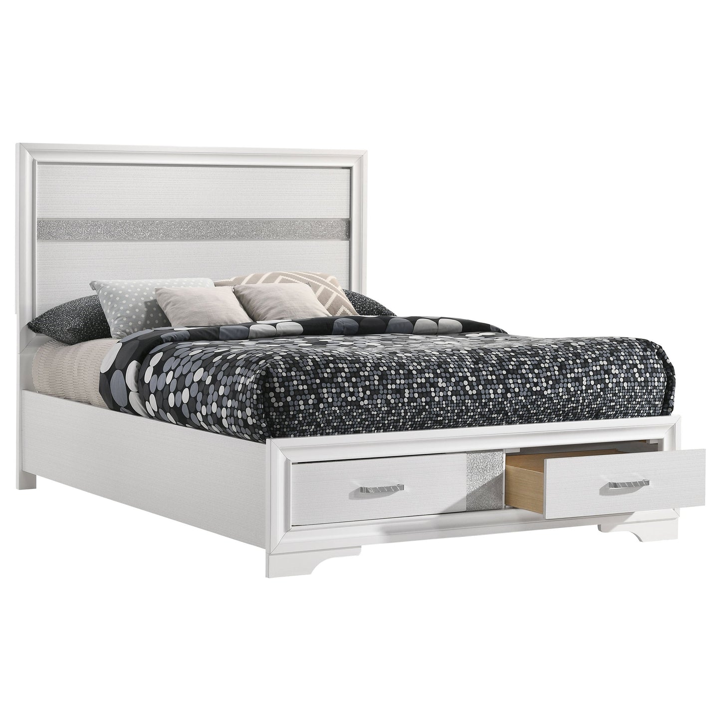 Miranda 51-inch Wood  Storage Panel Bed Black