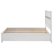 Cama Miranda de 51 pulgadas con paneles de almacenamiento de madera, color negro