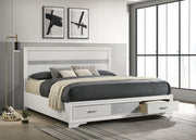 Cama Miranda de 51 pulgadas con paneles de almacenamiento de madera, color negro