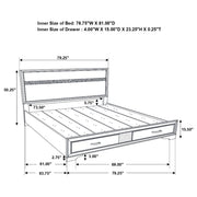 Cama Miranda de 51 pulgadas con paneles de almacenamiento de madera, color negro
