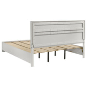 Cama Miranda de 51 pulgadas con paneles de almacenamiento de madera, color negro