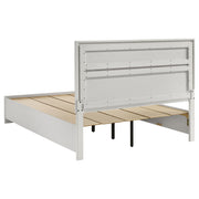 Cama Miranda de 51 pulgadas con paneles de almacenamiento de madera, color negro