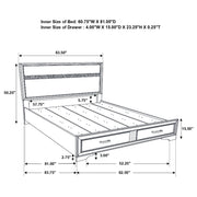 Cama Miranda de 51 pulgadas con paneles de almacenamiento de madera, color negro