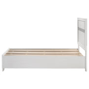 Cama Miranda de 51 pulgadas con paneles de almacenamiento de madera, color negro