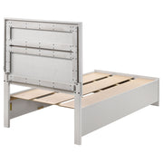 Cama Miranda de 51 pulgadas con paneles de almacenamiento de madera, color negro