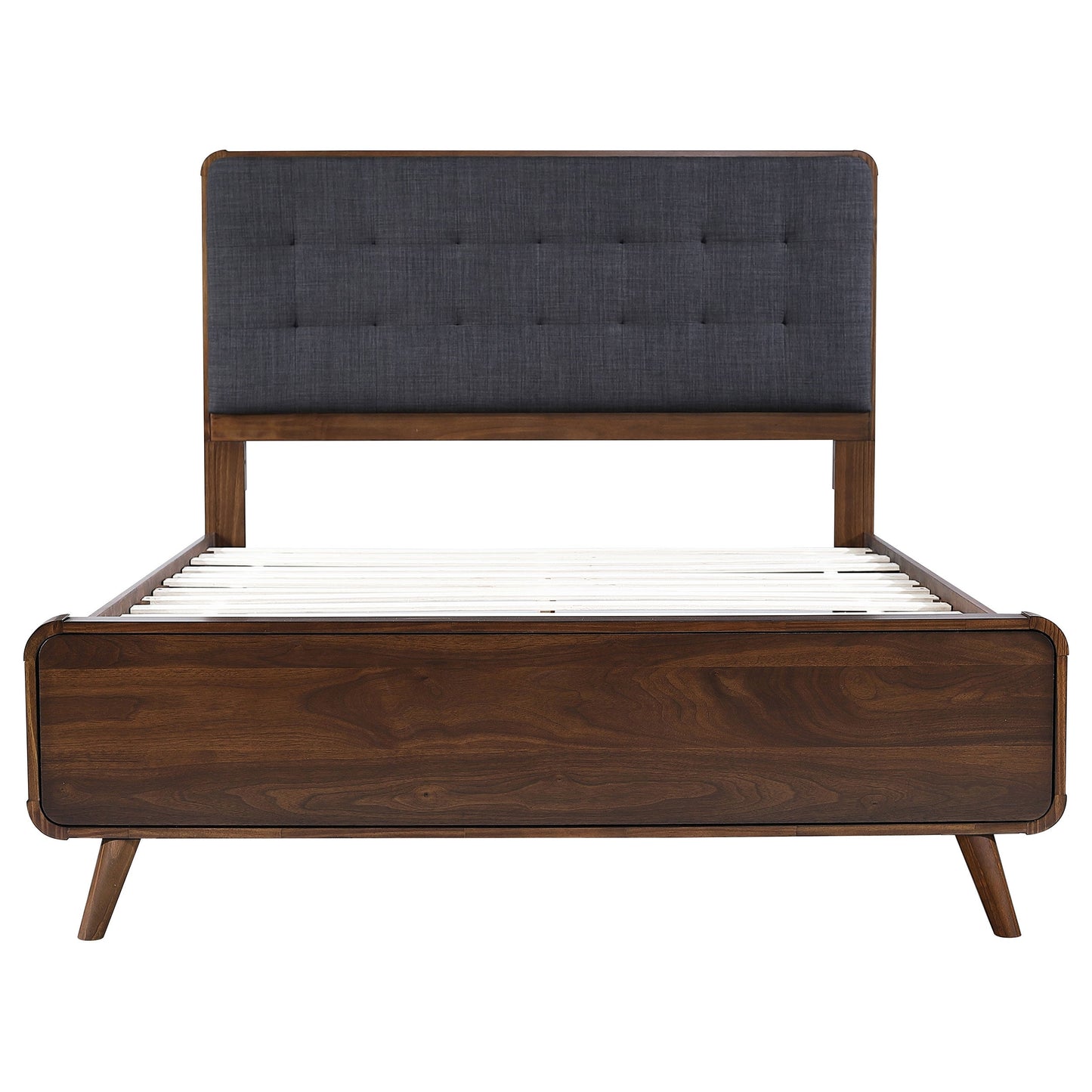 Cama de plataforma Robyn Wood en nogal oscuro