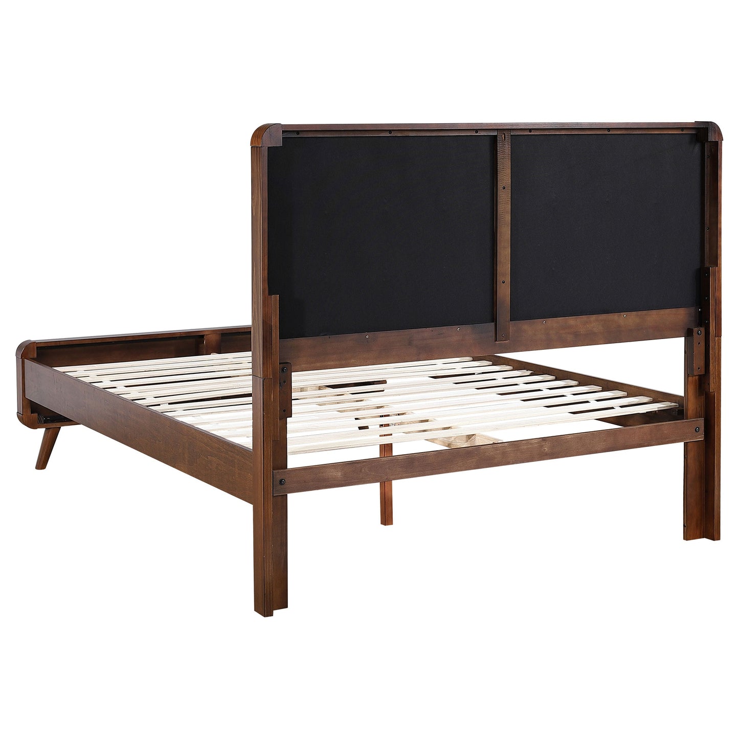 Cama de plataforma Robyn Wood en nogal oscuro