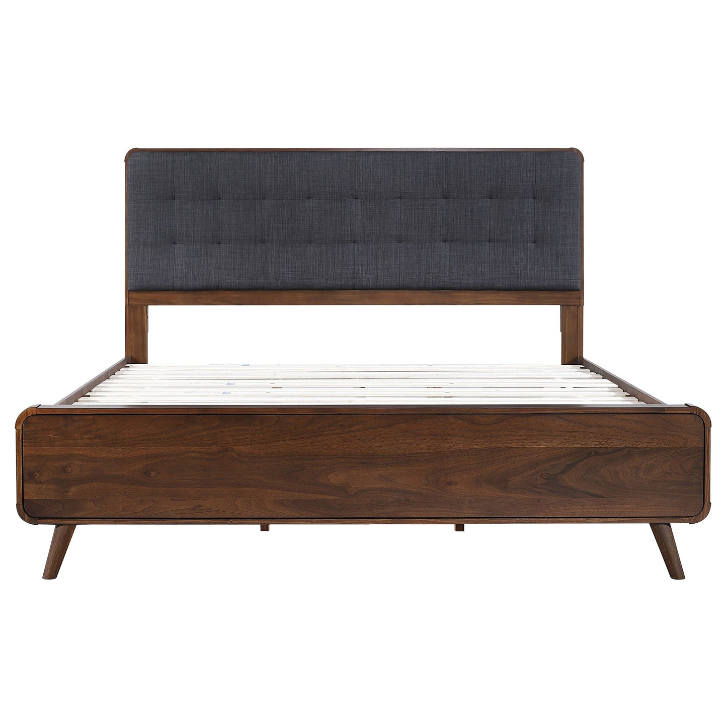 Cama de plataforma Robyn Wood en nogal oscuro