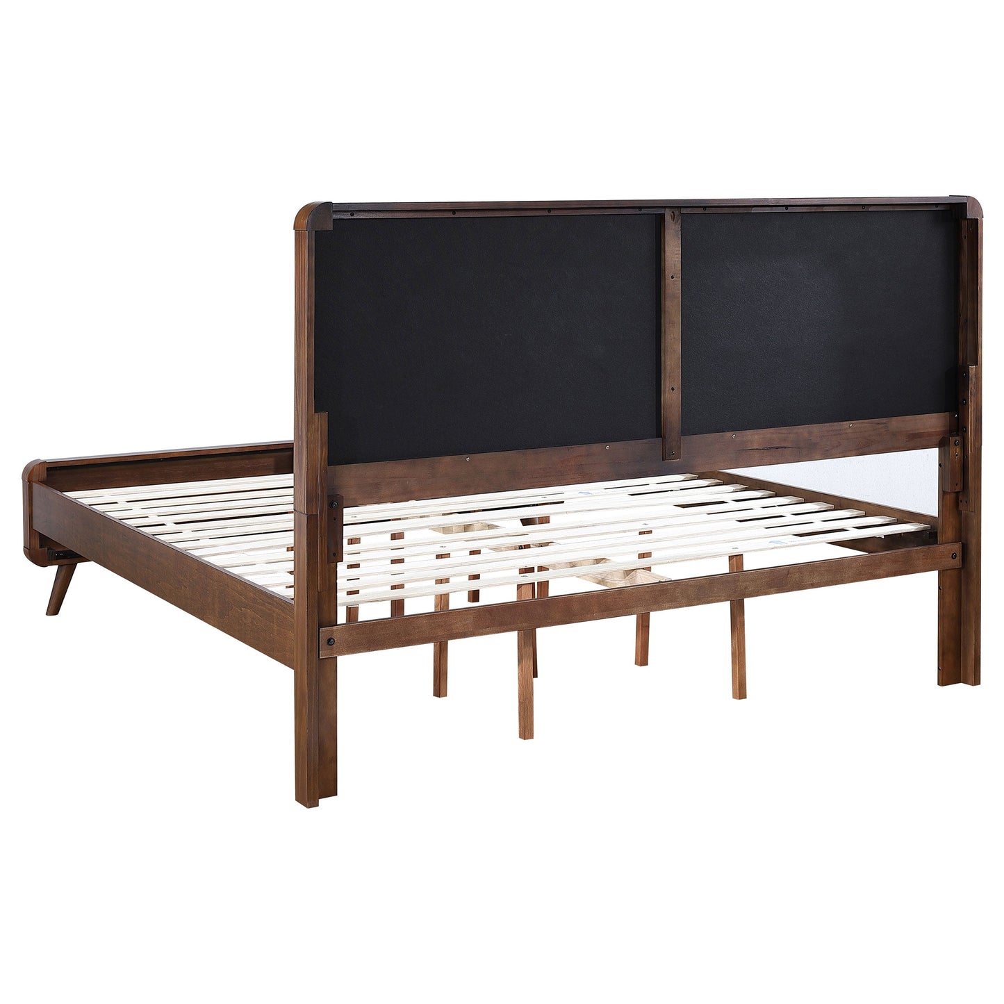 Cama de plataforma Robyn Wood en nogal oscuro
