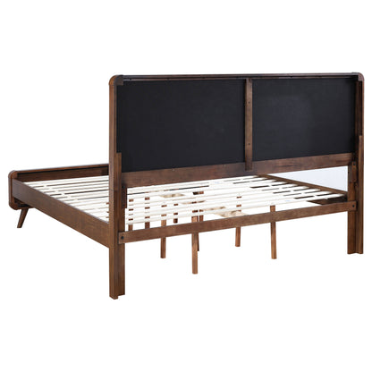 Cama de plataforma Robyn Wood en nogal oscuro