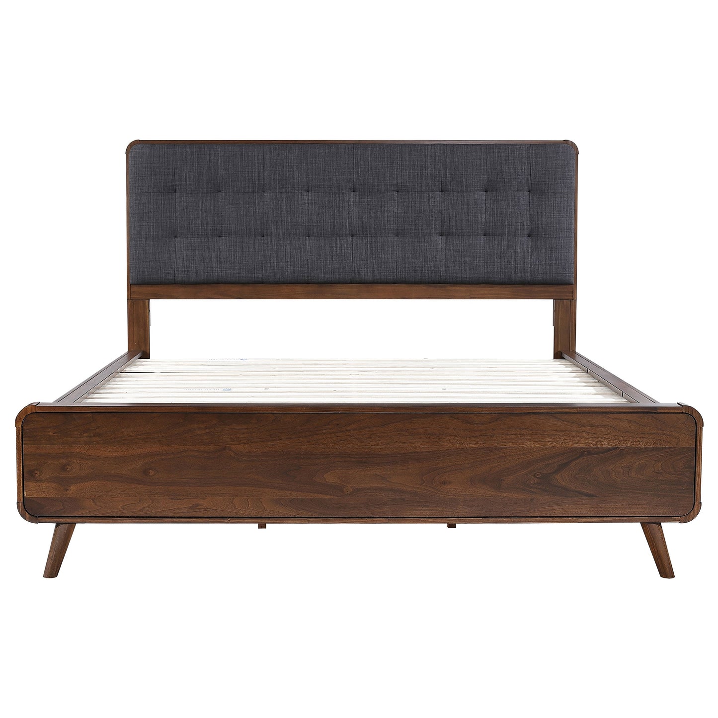 Cama de plataforma Robyn Wood en nogal oscuro
