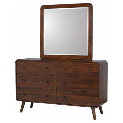 Robyn 6-drawer Bedroom Dresser and Mirror Light Ash