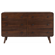 Robyn 6-drawer Bedroom Dresser and Mirror Light Ash